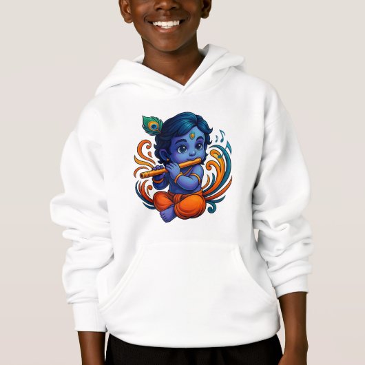 Baby Krishna met fluit – Peace Vibes | Levendig 3D (Voorkant)