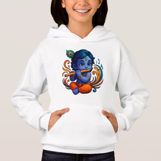 Baby Krishna met fluit – Peace Vibes | Levendig 3D (Voorkant)