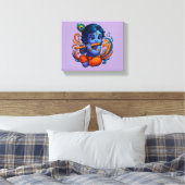 Baby Krishna met fluit – Peace Vibes | Levendig 3D Canvas Afdruk (Insitu (Slaapkamer))