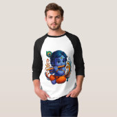 Baby Krishna met fluit – Peace Vibes | Levendig 3D T-shirt (Voorkant volledig)