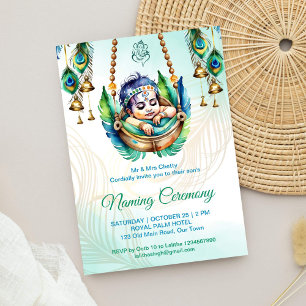 Baby Krishna Naamgeving Namkaran Wiegceremonie Kaart