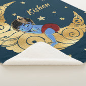 Baby Krishna sleeping on the moon Sherpa Deken (3/4)