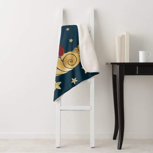 Baby Krishna sleeping on the moon Sherpa Deken (In situ)