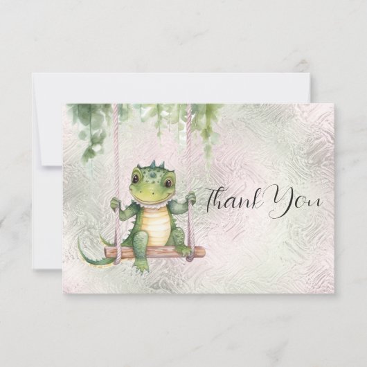Baby Krokodil Bedankkaart (Voorkant)