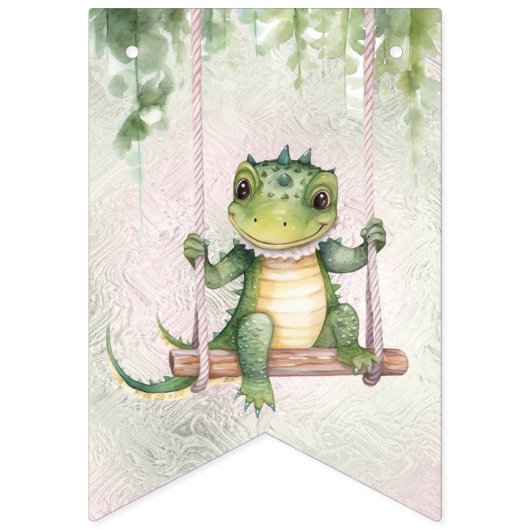 Baby Krokodil Bunting Flag Vlaggetjes (Eerste vlag)