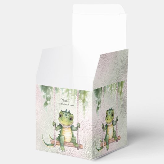 Baby Krokodil Favor Box Bedankdoosjes (Geopend)