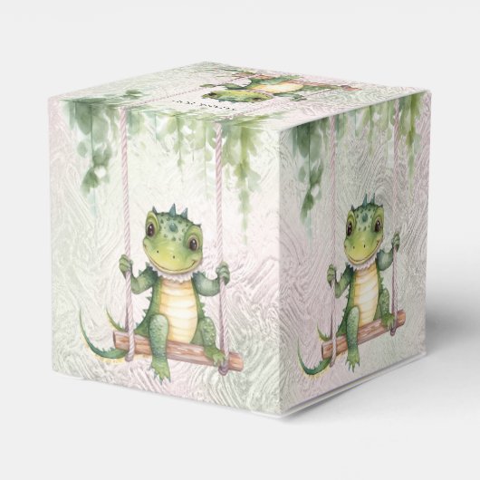 Baby Krokodil Favor Box Bedankdoosjes (Achterkant)