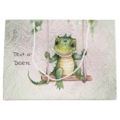 Baby Krokodil Gift Bag Groot Cadeauzakje (Voorkant)