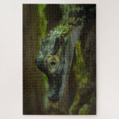 Baby krokodil zwemmen in water legpuzzel (Verticaal)