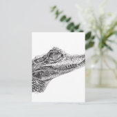 Baby Krokodilleninktekening Briefkaart (Staand voorkant)