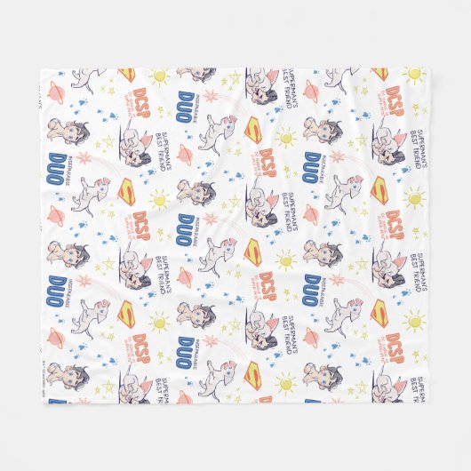 Baby Krypto & Superman Pattern Fleece Deken (Voorkant (Horizontaal))