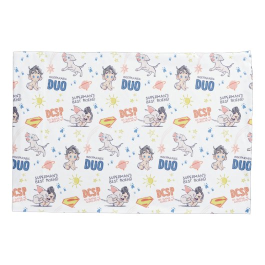 Baby Krypto & Superman Pattern Kussensloop (Achterkant)