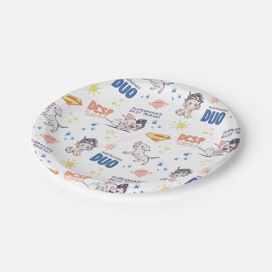 Baby Krypto & Superman Pattern Papieren Bordje (Gekanteld)