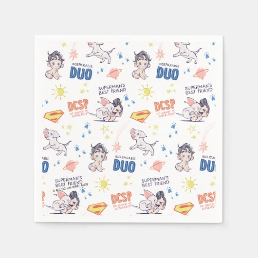 Baby Krypto & Superman Pattern Servet (Voorkant)