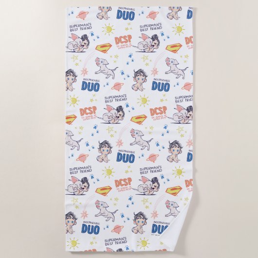 Baby Krypto & Superman Pattern Strandlaken (Voorkant)