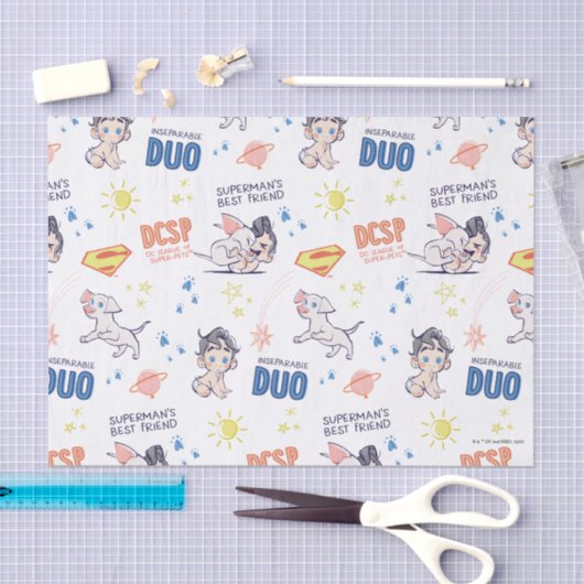 Baby Krypto & Superman Pattern Tissuepapier (Craft)