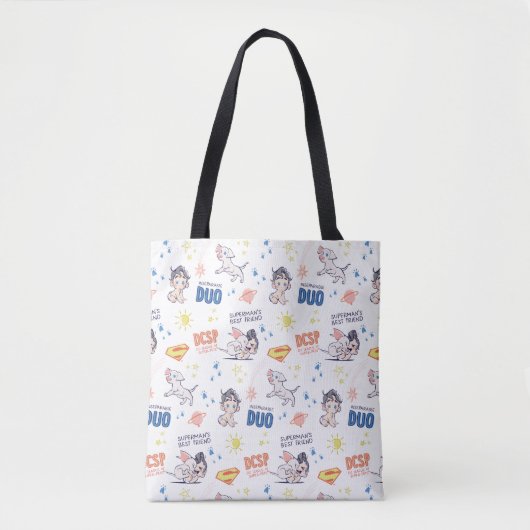 Baby Krypto & Superman Pattern Tote Bag (Voorkant)