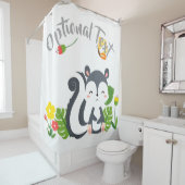 Baby kunk, vlinder en bloemen douchegordijn (In situ)