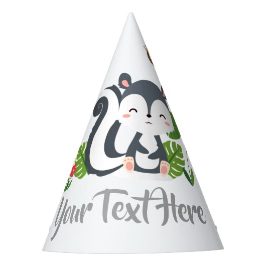 Baby kunk, vlinder en bloemen feesthoedjes (Voorkant)