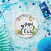 Baby kunk, vlinder en bloemen papieren bordje (Feest)