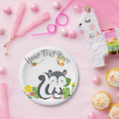 Baby kunk, vlinder en bloemen papieren bordje (Feest)