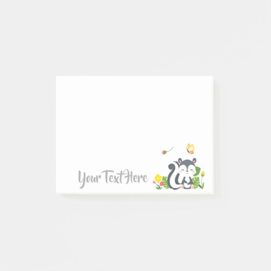 Baby kunk, vlinder en bloemen post-it® notes (Voorkant)