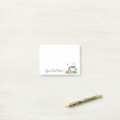 Baby kunk, vlinder en bloemen post-it® notes (Op bureau)