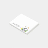Baby kunk, vlinder en bloemen post-it® notes (Schuin)