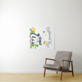 Baby kunk, vlinder en bloemen wandkleed (In Situ (horizontaal))