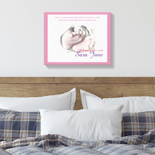 Baby kunstschilderij "Welkomstdoek" Canvas Afdruk (Insitu (Slaapkamer))