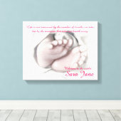 Baby kunstschilderij "Welkomstdoek" Canvas Afdruk (Insitu (Houten vloer))