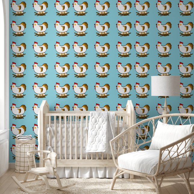 baby kwekerij kip & eieren behang (Kinderen)