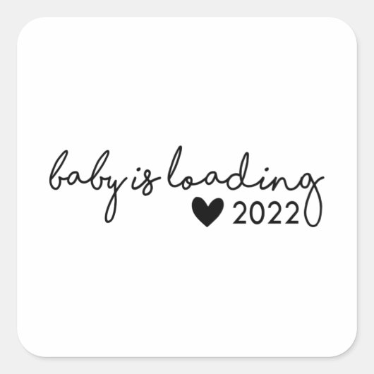 Baby laadt 2022 vierkante sticker (Voorkant)