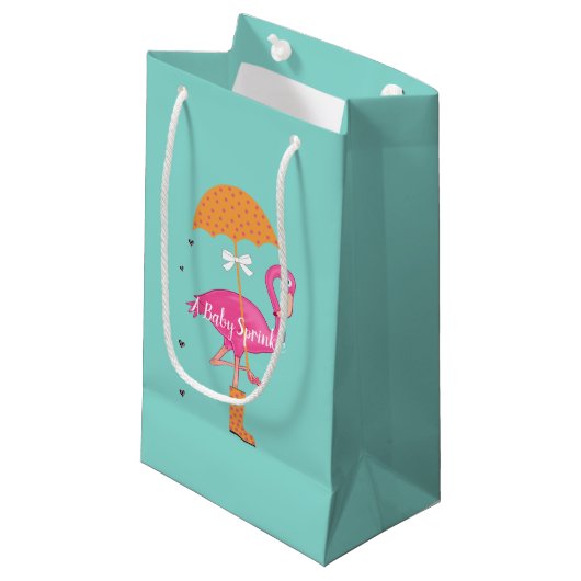 BABY laat flamingle Flamingo Shower Sprinkle Party Klein Cadeauzakje (Voorkant Gekanteld)