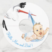 Baby Label van glas voor de opslag - Hallo ouders (Achterkant)