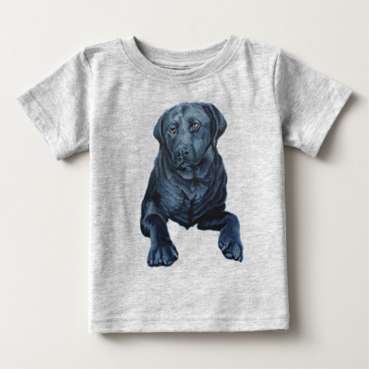 Baby Labrador Shirten Blue Dog Art Baby-T-shirts (Voorkant)