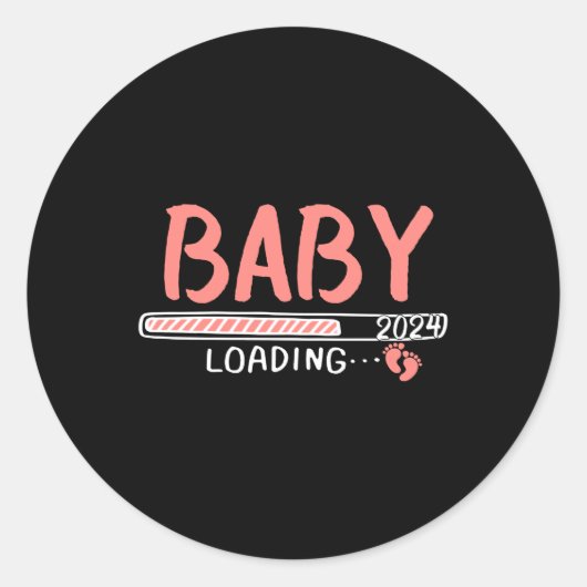 Baby laden 2024 Een ogenblik geduld Ronde Sticker (Voorkant)