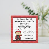 Baby Ladybug First Halloween Party Kaart (Staand voorkant)