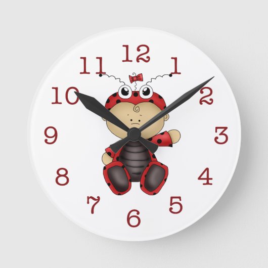 Baby Ladybug-Kind wandklok (Voorkant)