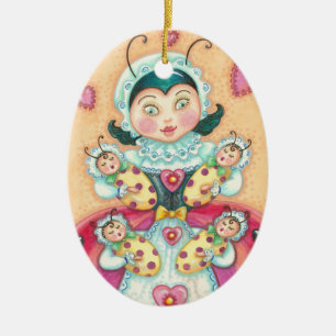 Baby Ladybugs MOM CHRISTMAS ORNAMENT Customize