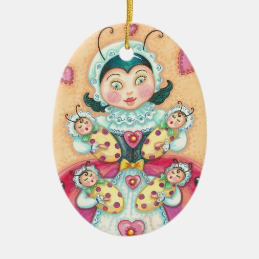 Baby Ladybugs MOM CHRISTMAS ORNAMENT Customize (Voorkant)