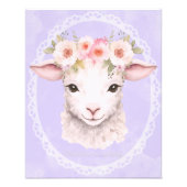 Baby Lam met Bloem Kroon Kwekerij Art Foto Afdruk (Voorkant)