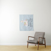 Baby Lama met Bloemen Witte en Blauwe Jongen Wandkleed (In situ)