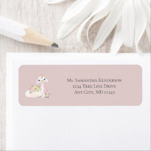 Baby Lama Witte Bloemen retouradres Etiket
