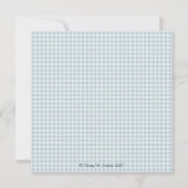 Baby Lamb Baby Douche Uitnodigingen Blue Gingham (Achterkant)
