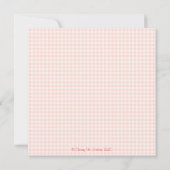 Baby Lamb Baby Douche Uitnodigingen Pink Gingham (Achterkant)