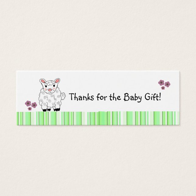 Baby Lamb Hartelijk dank Mini Visitekaartjes (Voorkant)