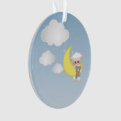 Baby Lamb, maan en Wolken Ornament (voorkant)