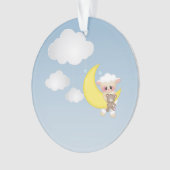 Baby Lamb, maan en Wolken Ornament (voorkant)