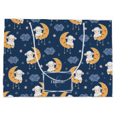 Baby Lamb op maan Patroon met voornaam Groot Cadeauzakje (Achterkant)